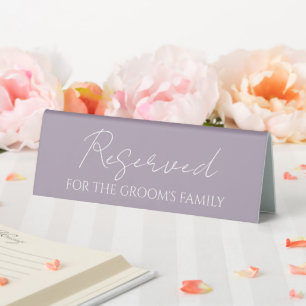 Mauve Reserved for Groom's Family Wedding