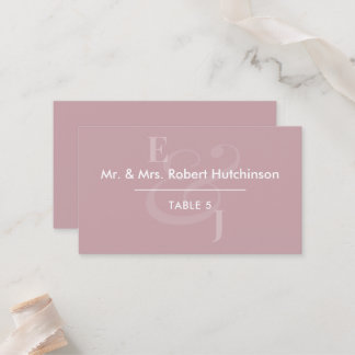 Mauve Reverse Ampersand Wedding | Table Seating Place Card