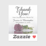 Mauve Rose Thank You Wedding Mini Bottle Label<br><div class="desc">These beautiful stickers are designed as miniature wine, champagne, or liquor bottle labels. They feature an elegant design with a single long stemmed dusty mauve pink coloured rose reflecting in a pool of water. The text reads Thank You for Celebrating with is, and there is room for the names of...</div>
