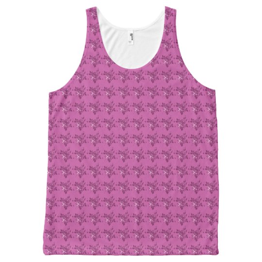 Mauve-Roses-Floral-Style(c)-Tank-Top All-Over Print Tank Top