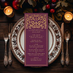 Mauve Royal Mediaeval Sword Wedding Flat Menu<br><div class="desc">Celebrate your special day with this Royal Mediaeval Sword Wedding design. Gold featured in this design is not real foil. You can customise this further by clicking on the "PERSONALIZE" button. For further questions please contact us at ThePaperieGarden@gmail.com.</div>