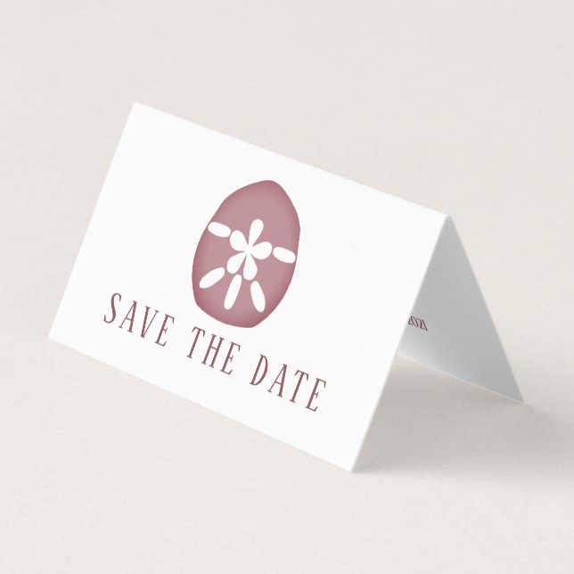 Mauve Sand Dollar, Photo Save The Date Card (Front)