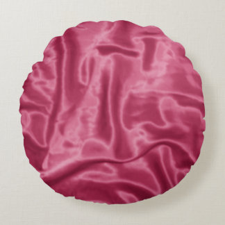 Mauve Satin-Round Throw Pillow