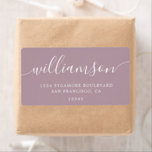 Mauve Shadows Modern Script Family Return Address