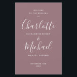 Mauve Signature Script Wedding Program<br><div class="desc">Mauve signature script wedding program featuring chic modern typography,  this stylish wedding program can be personalised with your special wedding day information. Designed by Thisisnotme©</div>