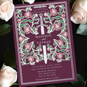 Mauve Silver Royal Sword Mediaeval Fantasy Wedding
