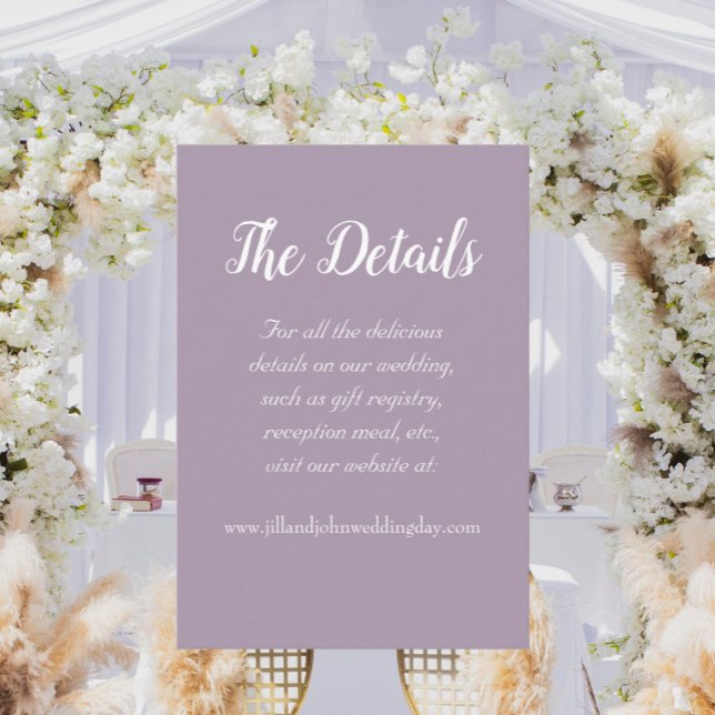 Mauve Simple Style Wedding Details Enclosure Card (In Situ Wedding)