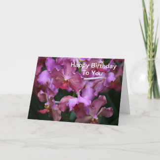 Mauve Singapore Orchid Birthday Card
