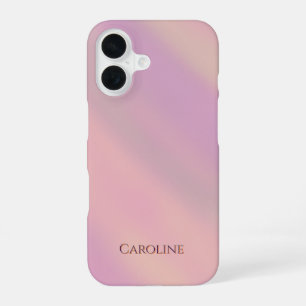 Mauve Soft Blush Pink Custom Name  iPhone 16 Case