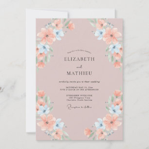 Mauve Soft Pastel Wedding Invitation