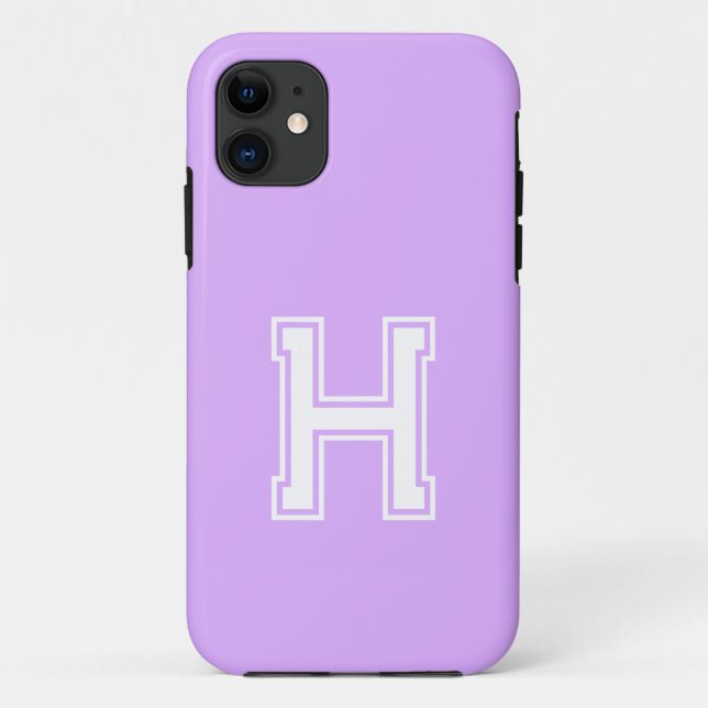 Mauve Solid Colour | Minimalist Monogram Case-Mate iPhone Case (Back)