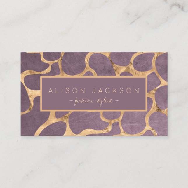 Mauve sophisticated wallpaper personal stylist business card (Front)