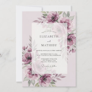 Mauve Splendid Botanical Wedding Invitation