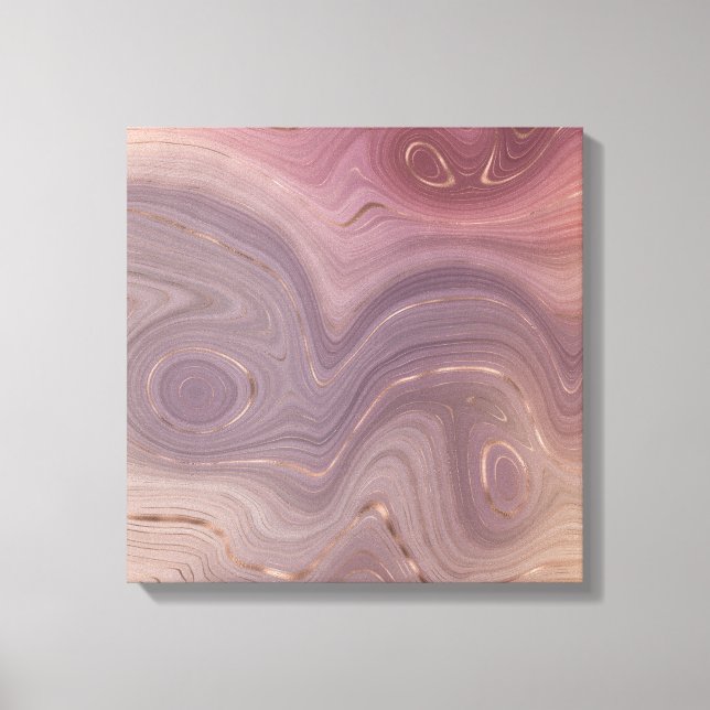 Mauve Strata | Dusty Pink and Rose Gold Agate Canvas Print (Front)