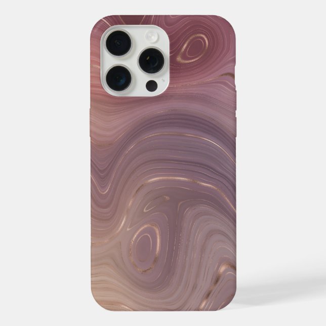 Mauve Strata | Dusty Pink and Rose Gold Agate iPhone Case (Back)