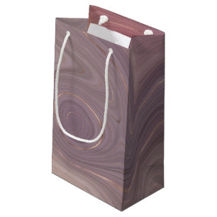Mauve Strata   Dusty Pink and Rose Gold Agate Small Gift Bag