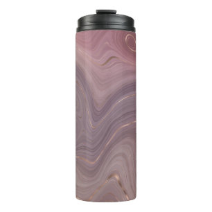 Mauve Strata Dusty Pink and Rose Gold Agate Thermal Tumbler