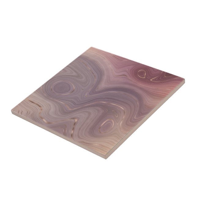 Mauve Strata | Dusty Pink and Rose Gold Agate Tile (Side)