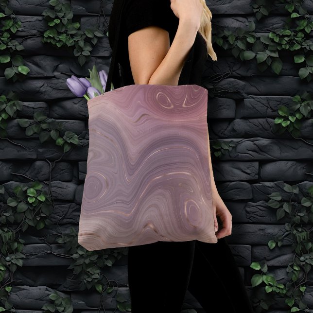 Mauve Strata | Dusty Pink and Rose Gold Agate Tote Bag (Creator Uploaded)