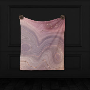 Mauve Strata   Dusty Pink Rose Gold Agate Fleece Blanket
