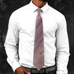 Mauve Strata   Dusty Pink Rose Gold Agate Tie
