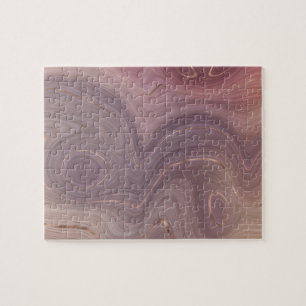 Mauve Strata   Dusty Pink Rose Gold Grey Agate Jigsaw Puzzle