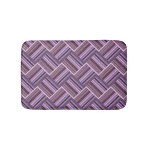 Mauve stripes diagonal weave pattern bath mat