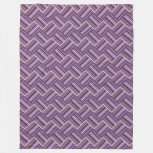 Mauve stripes diagonal weave pattern fleece blanket