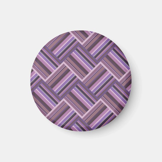 Mauve stripes diagonal weave pattern magnet (Front)