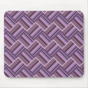 Mauve stripes diagonal weave pattern mouse mat