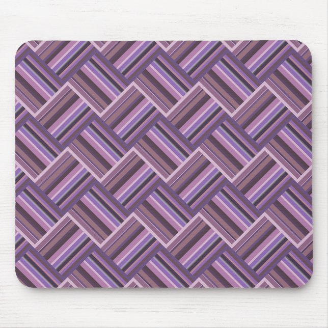 Mauve stripes diagonal weave pattern mouse mat (Front)