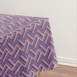 Mauve stripes diagonal weave pattern tablecloth