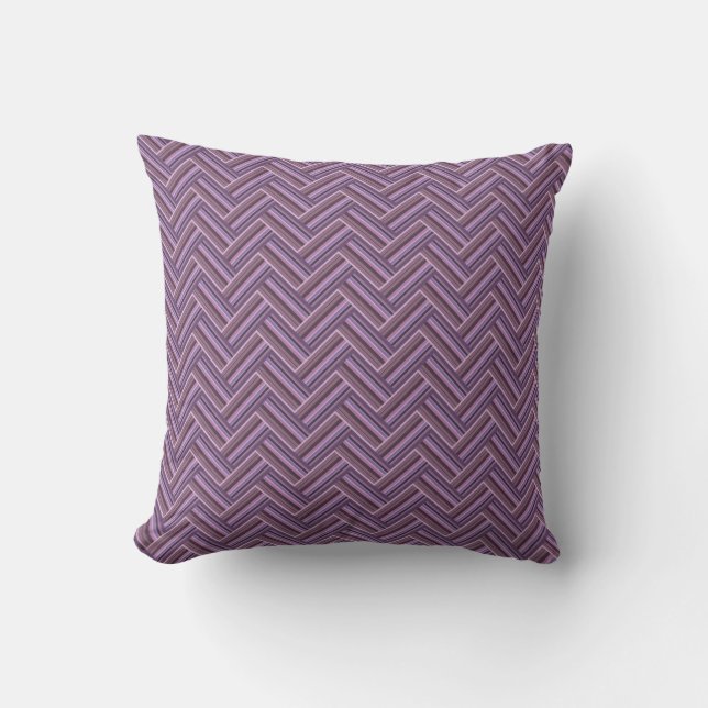 Mauve stripes double weave pattern cushion (Front)