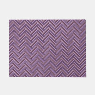 Mauve stripes double weave pattern doormat