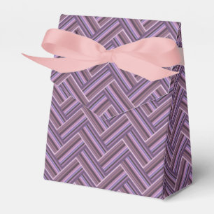 Mauve stripes double weave pattern favour box