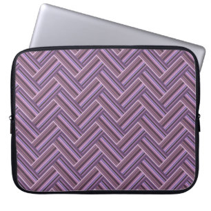 Mauve stripes double weave pattern laptop sleeve