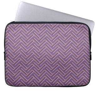 Mauve stripes double weave pattern laptop sleeve