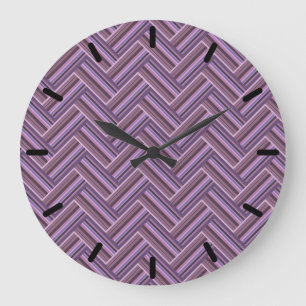 Mauve stripes double weave pattern large clock