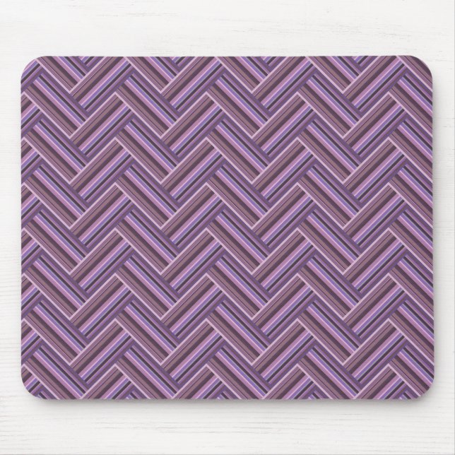 Mauve stripes double weave pattern mouse mat (Front)