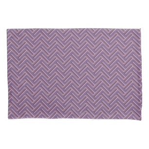 Mauve stripes double weave pattern pillowcase