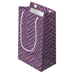 Mauve stripes double weave pattern small gift bag