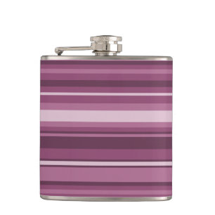 Mauve stripes hip flask