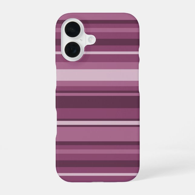 Mauve stripes iPhone 16 case (Back)