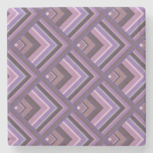Mauve stripes scale pattern stone coaster