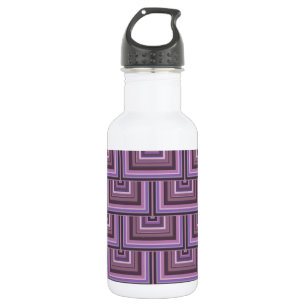 Mauve stripes square scales pattern 532 ml water bottle