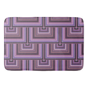 Mauve stripes square scales pattern bath mat