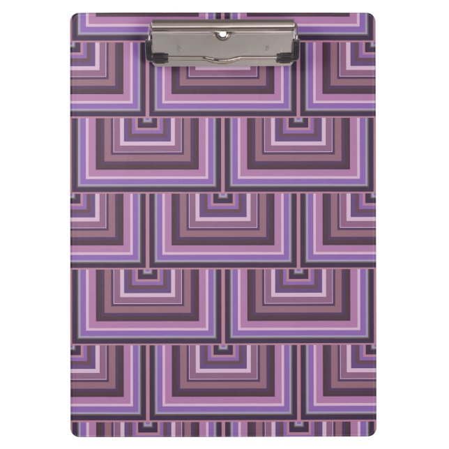 Mauve stripes square scales pattern clipboard (Front)