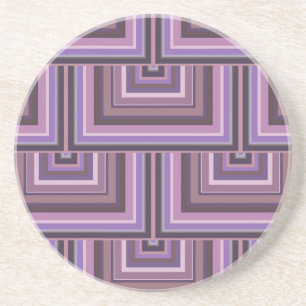 Mauve stripes square scales pattern coaster