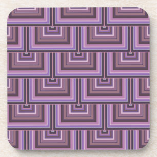 Mauve stripes square scales pattern coaster