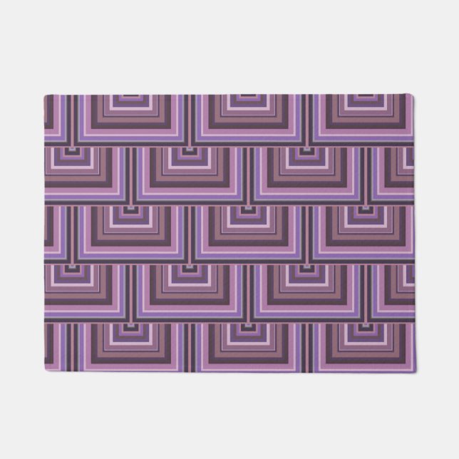 Mauve stripes square scales pattern doormat (Front)